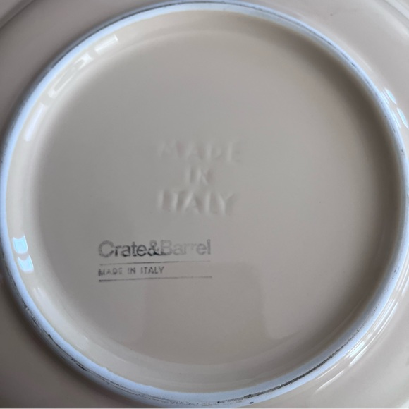 Crate&Barrel Italy Hand Painted Lemon Print Ceramic 10” Dinner Plate - Picture 6 of 12